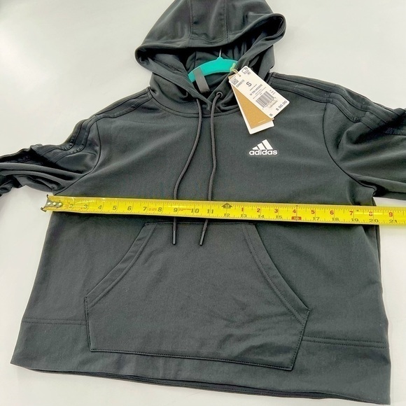 adidas
Women's Black Cropped Flared Sleeve Top Hooded Size S - Picture 9 of 12